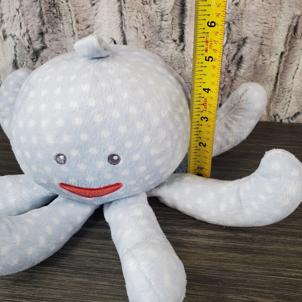 Baby Aspen Mr Sock T Pus Blue Polka Dot JINGLE Octopus Plush Stuffed Toy 12" - Picture 5 of 6
